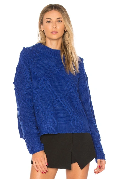 Tularosa Pom Pom Sweater In Blue
