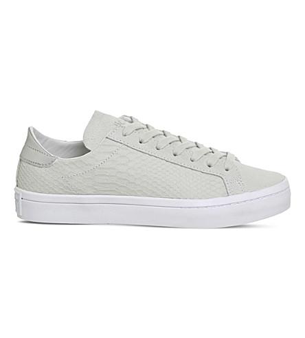 Adidas Originals Court Vantage Snake-effect Suede Trainers In White Snake |  ModeSens