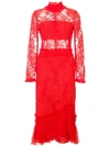 Alexis Anabella Lace Midi Dress In Red