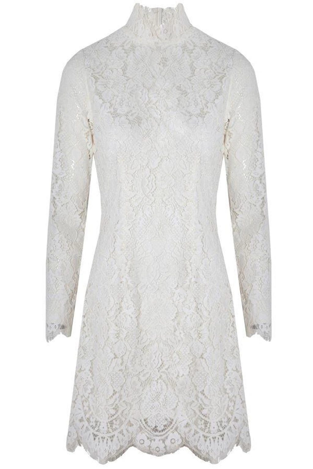 Ganni Jerome Lace Mini Dress Egret In Cream ModeSens