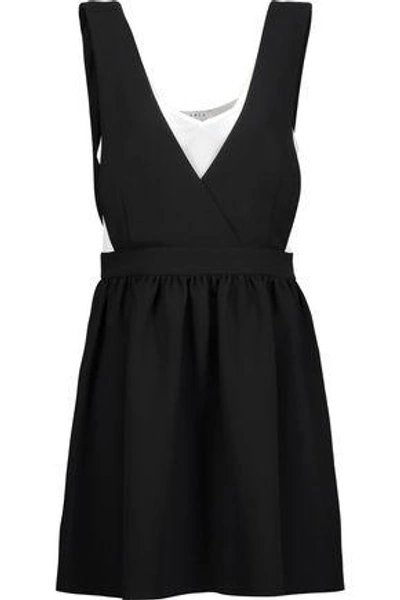 Sandro Woman Riley Layered Crepe Mini Dress Black