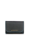Burberry Haymarket Mayfield Leather Card Case Set In Black/gold