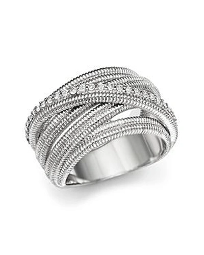 Judith Ripka Multi Band Mercer Wrap Ring With White Sapphire In White/silver