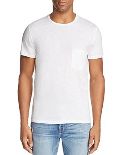 7 For All Mankind Heathered Pocket Tee In White