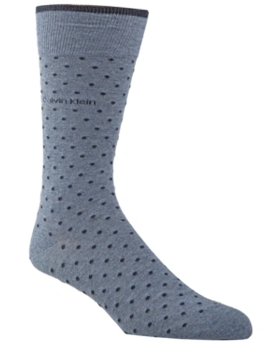 Calvin Klein Men's Giza Pindot Crew Socks In Blue