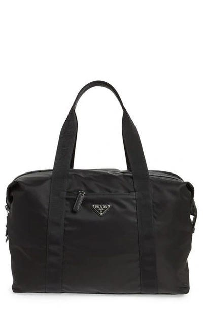 Prada Men's Nylon & Saffiano Duffel Bag In F0002 Nero