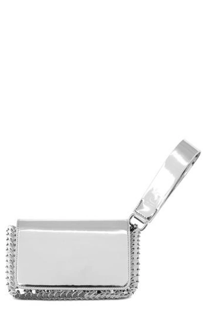 Paco Rabanne Mini Leather Wristlet - Metallic In Silver
