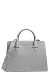 Ferragamo Small Today Leather Satchel - Grey In Fossil Gray/gold