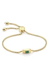 Monica Vinader Baja Deco Friendship Bracelet In Green Onyx/ Yellow Gold