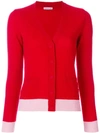 Moncler Maglione Cashmere Cardigan In Red