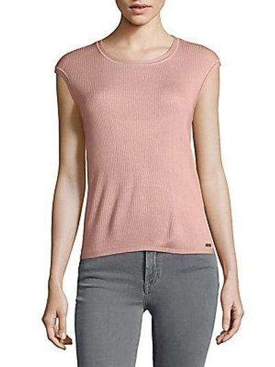 Calvin Klein Ribbed-knit Shell In Blush