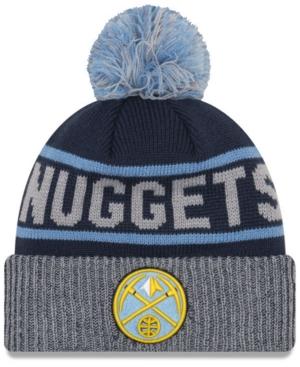 New Era Denver Nuggets Court Force Pom Knit Hat In Navy ...