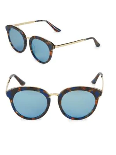 Aqs Tinted 54mm Oval Sunglasses In Brown Blue
