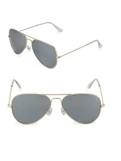 Aqs Tinted 58mm Aviator Sunglasses In Gold