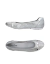 Hogan Ballet Flats In Silver
