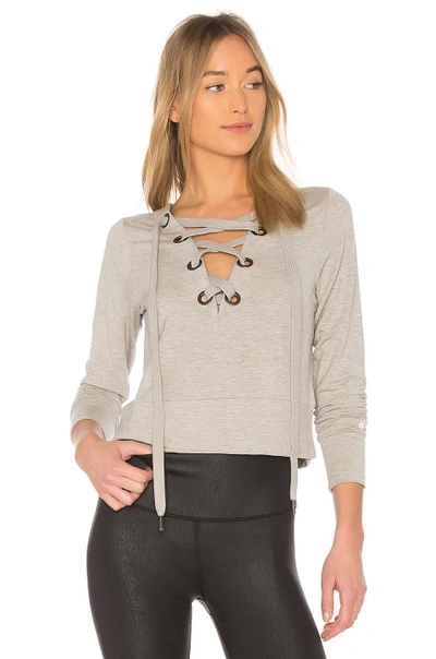Alo Yoga Ideal Long Sleeve Top In Gray