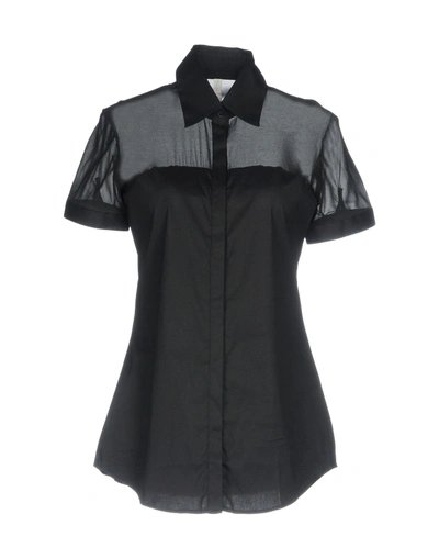 Aglini Solid Color Shirts & Blouses In Black