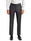 Isaia Gregory Basic Wool Trousers In Dark Grey
