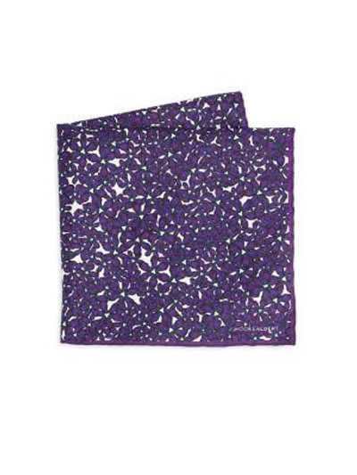 Hook + Albert Islets Silk Pocket Square In Wild Purple