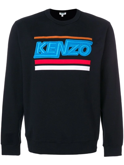 Kenzo Embroidered Logo Sweatshirt In Black