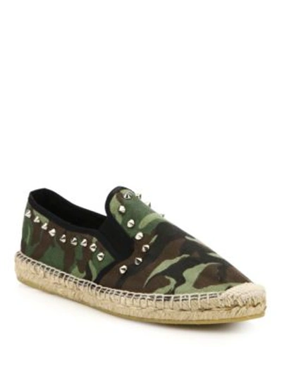 Ash Zest Bis Studded Camo Espadrille Flats In Army | ModeSens