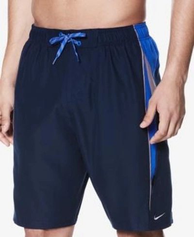 Nike Men's Colorblocked 9" Volley Shorts In Obsidian