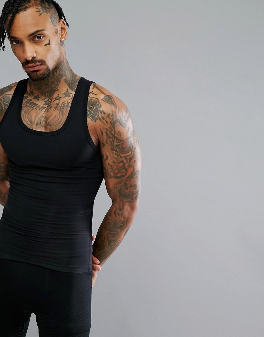 Spanx Cotton Compression Tank Hard Core In Black Black ModeSens