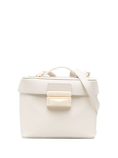 Gia Borghini Fastening-detail Box Crossbody Bag In Cream