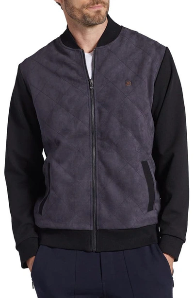 Pinoporte Jt Velvet Quilt Bomber Jacket In Black