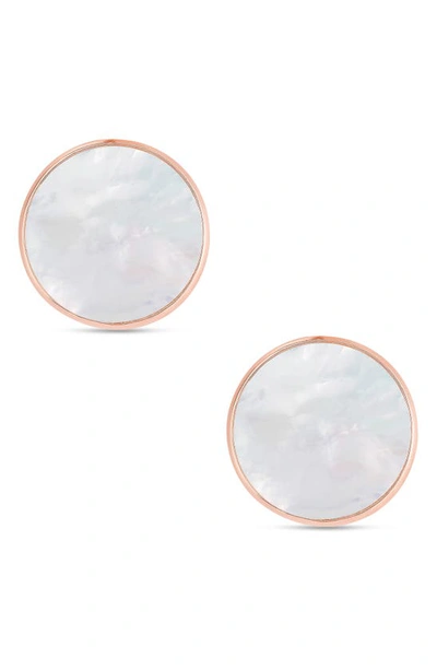 Lily Nily Kids' Mother-of-pearl Stud Earrings In Rose Gold