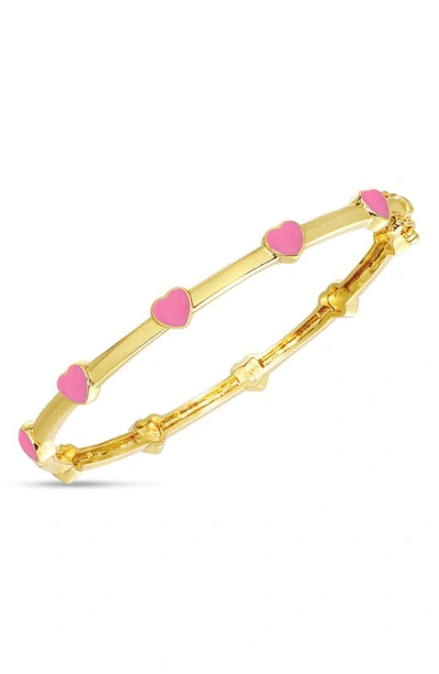 Lily Nily Kids' Heart Station Bangle In Pink