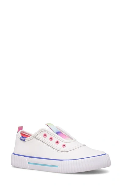 Keds Kids' Topkick Washable Leather Slip On Sneaker In White