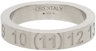 Maison Margiela Palladium-plated Numbers Band Ring In Silber