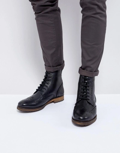 Kg Kurt Geiger Harry Brogue Boots In Black - Black