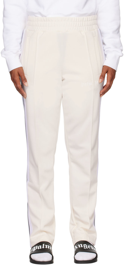 Palm Angels Woman Off-white Slim Fit Classic Track Pant In Off White