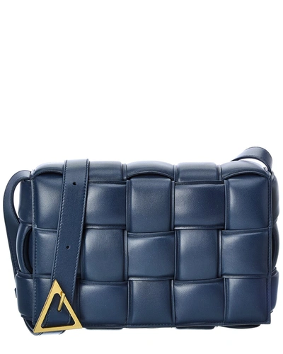 Bottega Veneta Cassette Padded Intrecciato Leather Shoulder Bag In Blue