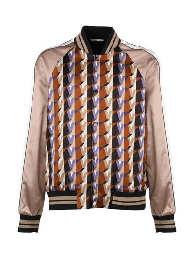 Valentino 3dream Graphic-print Regular-fit Satin Jacket In Pink