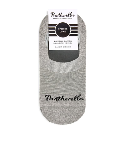 Pantherella Logo Cotton-blend Invisible Socks In Grey