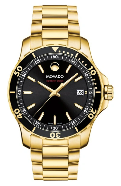 Movado Series 800 Bracelet Watch, 40mm In Black Dial