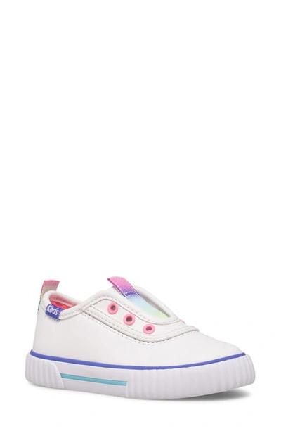 Keds Kids' Topkick Jr Washable Leather Slip On Sneaker In White