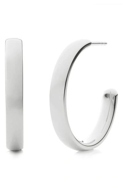 Monica Vinader Fiji Silver Hoop Earrings Large In Silver