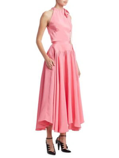 red lace halter prom dress Unique Halter Overskirt Sweep Train Lace/Tulle Prom Dresses COCOMELODY  CS0771 main image 0