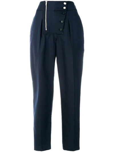 Calvin Klein 205w39nyc Cotton & Silk Sailor Pants In Blue