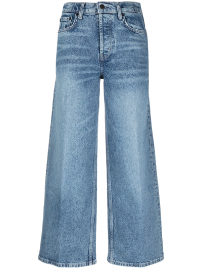 Rails The Getty High Rise Cropped Wide Leg Jeans In Geranium