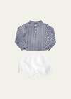 Louelle Kids' Boy's French Collar Shirt In Harbor Island 1