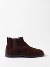 Tod's Suede Ankle Boots In Dark