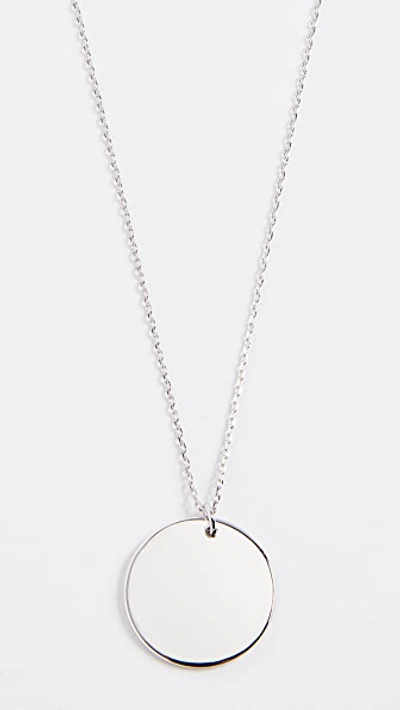 Cloverpost Circle Medallion Necklace In White Gold