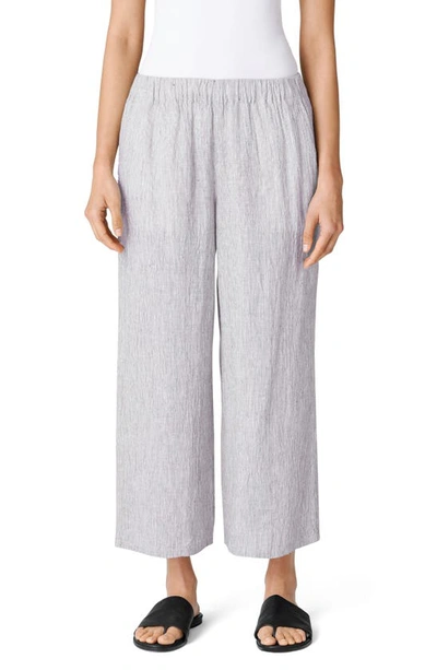 Eileen Fisher Women's Organic Linen Wide-leg Cropped Pants In Geysr