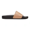 Balmain Leather Embossed Rubber Slides In Nude