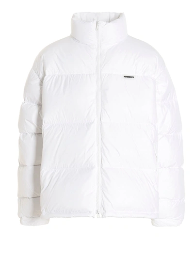 Vetements Puffer Jacket In Bianco
